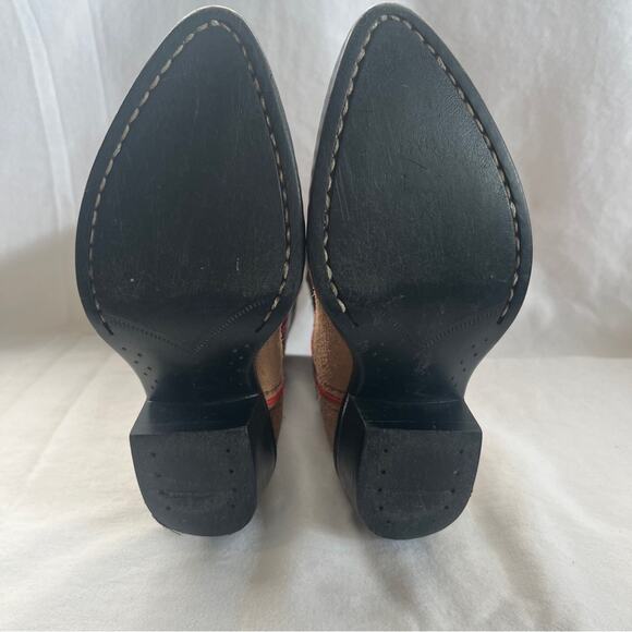 Old West Leather Cowgirl Boots Red Brown Toddler Size 100 Rodeo Western Country - Picture 9 of 13